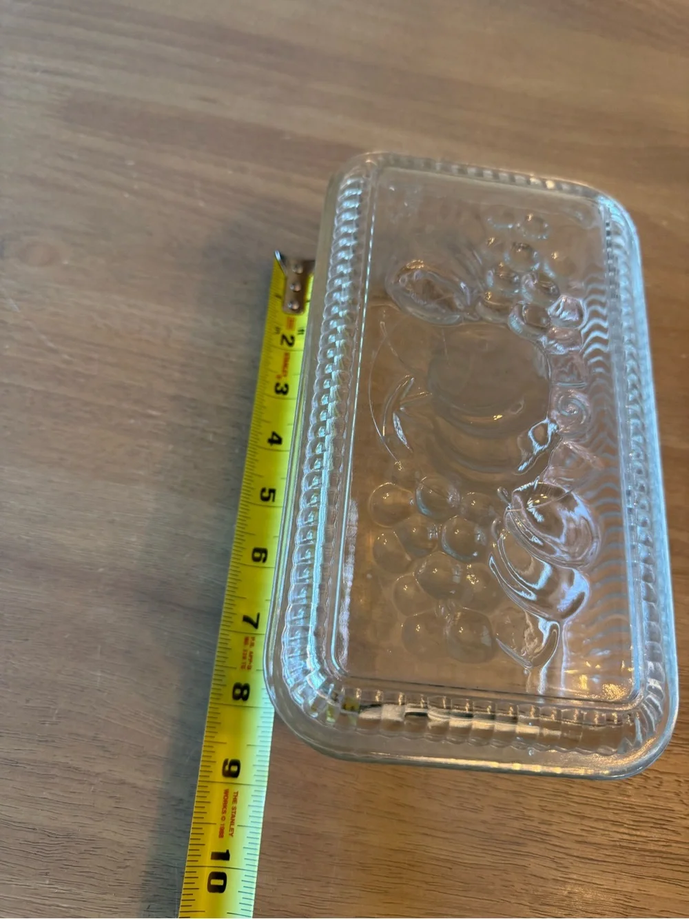 Vintage Federal Glass Refrigerator Storage Dish Ribbed w/Embossed Vegetable Lid